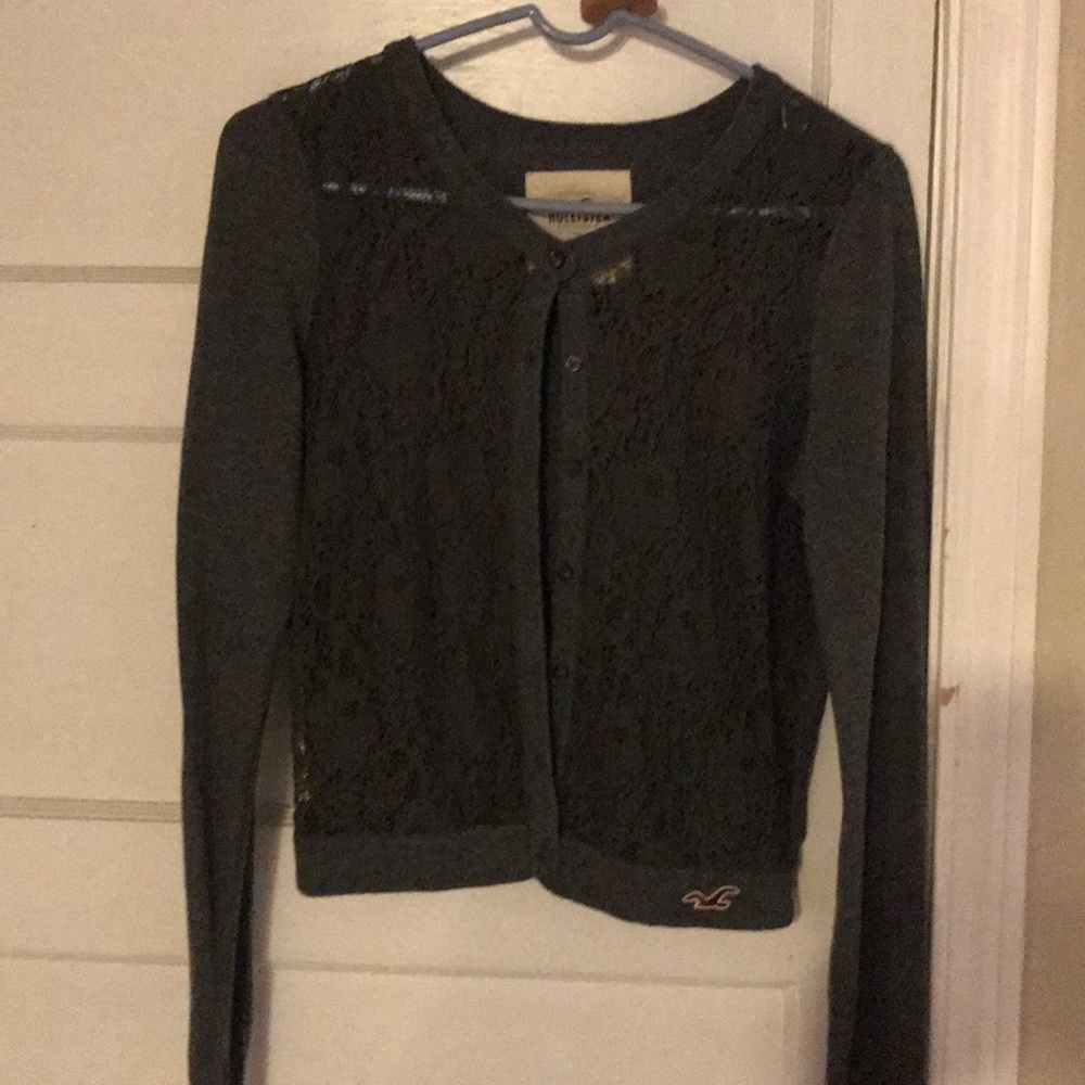Lace front cardigan